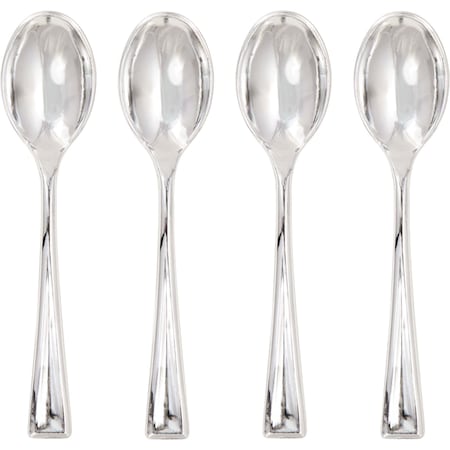 Sensations Metallic Silver Mini Spoons Boxed, 4", 288PK 051924